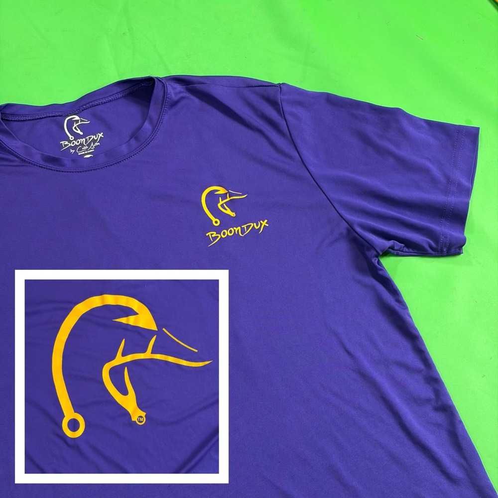 BoonDux Performance T-Shirt Mens M LSU Vikings Purple/Gold Graphic Duck Hook Tee